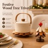 Wooden Tree Trivet Set for Dining Tables – Folding Pot
