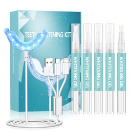 Smiloria LED Teeth Whitening Kit: Professional Teeth Whitener with Blue Light, Fast Results, Includes Bleaching Gel & Tray - Effective Home Whitening Machine for Brighter Smile