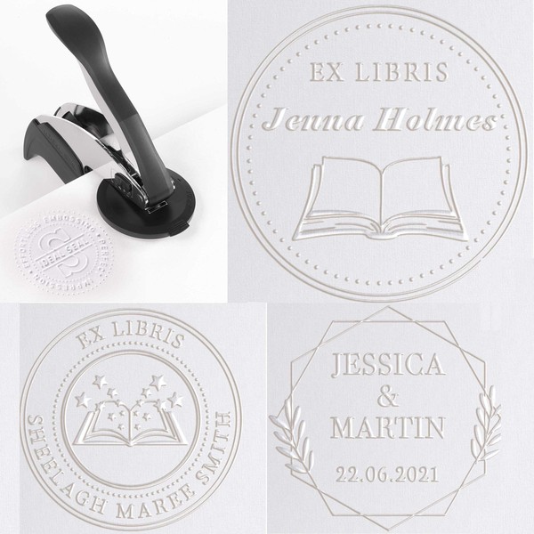 EXLIBRIS Book Embosser from The Library of Embosser, Custom Embosser Stamp, Book Embosser, Library Stamp, Monogram Embosser Stamp