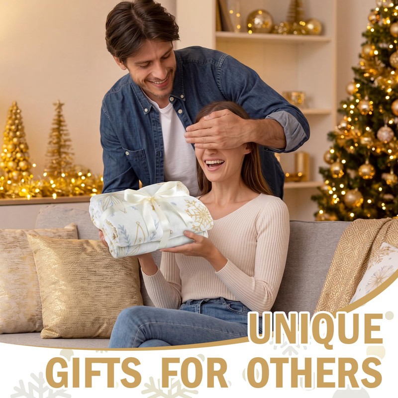60 x 80 Inch Christmas Let It Snow Plush Throw
