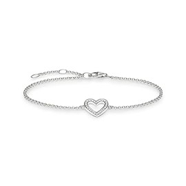 Thomas Sabo Damen Armband Herz Zirkonia 925 Sterling Silber A1553-051-14-L19,5v