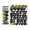 STIFFIE Whipline Jade/Black 3" Alpha-Numeric Registration Identification Numbers Stickers Decals