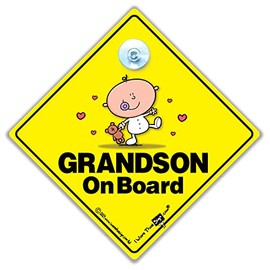Grandson On Board Car Sign, Grandson, Grandchildren, Car Sign, Baby On Board Sign, baby on board, Novelty Car Sign, Baby Car Sign (688)