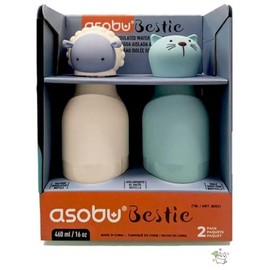 Asobu Bestie Character Bottle, Stainless Steel Portable Thermos, 16.1 fl oz (460 ml), Set of 2