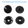 suiwotin 100 Sets T5 Plastic Snaps Buttons, Black Round T5