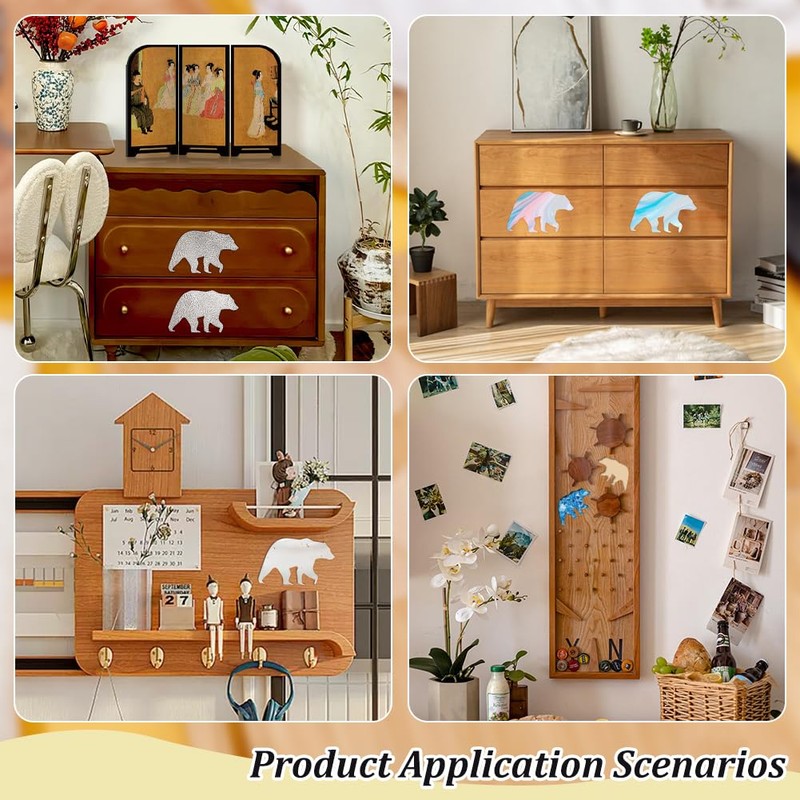 BENECREAT Acrylic Bear Router Template, Clear Router Inlay Template for