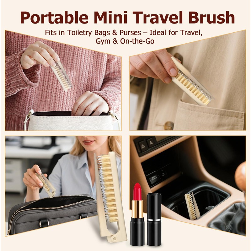 Teasing Brush for Fine Hair, Boar Bristle Styling Brush with