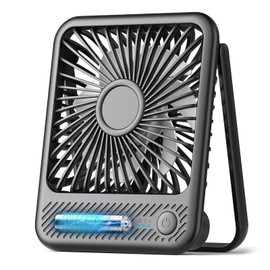 Koonie Desk Fan, Ultra Quiet 2.5-11h Battery Operated Small USB Fan with Strong Wind, 180° Tilt Folding and 3 Speeds Adjustable, Battery Powered Mini Personal Fan for Office Bedroom Desktop