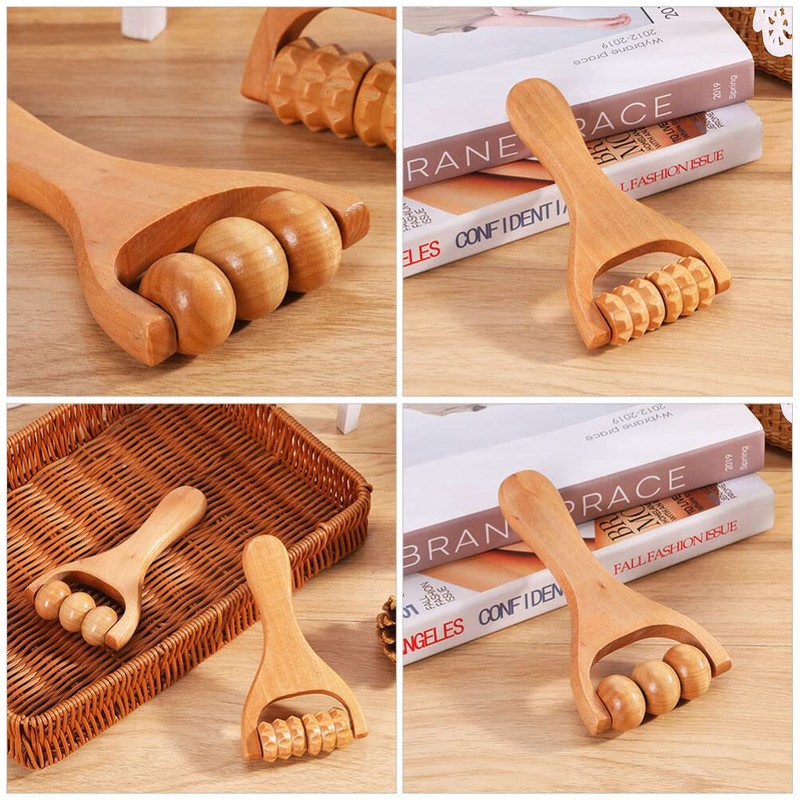 Healvian 3-Piece Massage Roller Set Wooden Foot Massage Trigger Point