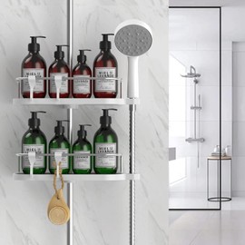 Hawsam No Drilling Shower Shelf for the Shower Rail - Bathroom Shower Rack Adjustable Height for Shower Rail Diameter 19 mm - 25 mm