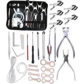 Jiayouy 26PCS Sax Repair Tool Kit include LED Leak Light & Spring Hook & Key Indentation Clip & Leveling Pad & Spring Pliers Repair Maintenance Tool for Saxophone, Clarinet, Flute, Woodwind