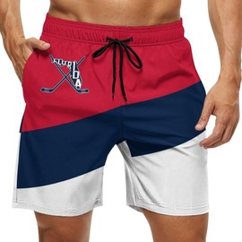 Generic Hockey Men's Shorts Gifts for Men Casual City Youth Fans Sport Beach Shorts Quick Dry, X-Large, H,florida