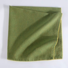 Fingercraft Dinner Cloth Napkins, Cotton Crochet Design Table Napkins Perfect for Everyday Use Parties Dinners Washable Reusable Napkins Cloth 20in x 20in Set of 12 Leaf Green Yellow