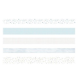 Japanese Pattern Washi Tape 5 Rolls - Creativity Masking Tape Set - Women's Style Washi Tape for Packaging, DIY Crafts (Green Dew)