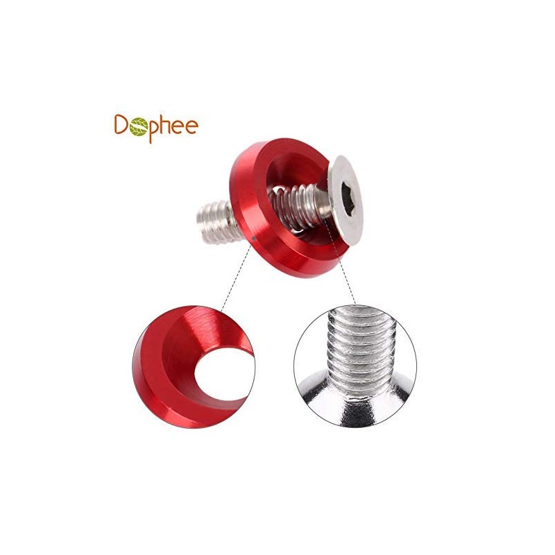Dophee 20Pcs Billet Aluminum Bumper Fender M6 Screw Bolt Washer