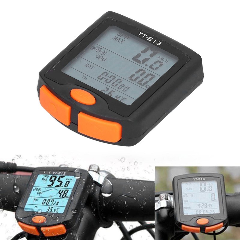 Ejoyous Digital Bicycle Computer, Waterproof Wireless Bicycle Speedometer with LED