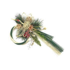 2024 mamawreath YHSK4445 Crane Vine New Year Ornament for Entrance Entrance Entrance New Year Wreath Pine Size Mizuhiki Green Gold Length 12.2 inches (31 cm) Width 7cm Thickness 7 cm (Green Gold)