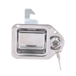 Tool Box Handle Latch with 2 Keys 304 Stainless Steel Silver Rotates Flexibly Paddle Lock Rv Door Latch Tool for Truck RV Trailer ATV UTV