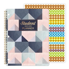 Student Planner 2025-2026 – 9" × 11", School Planner 2025-2026, Monthly and Weekly Lesson Planning for Academic Year from Jul. 2025 – Jun. 2026, with Stickers, Twin-Wire Binding, Premium Paper
