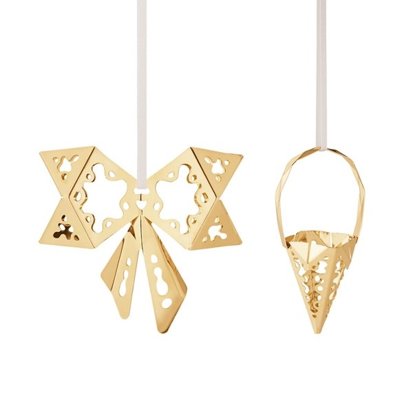 Georg Jensen Holiday Bow & Cone Ornament Set by Sanne