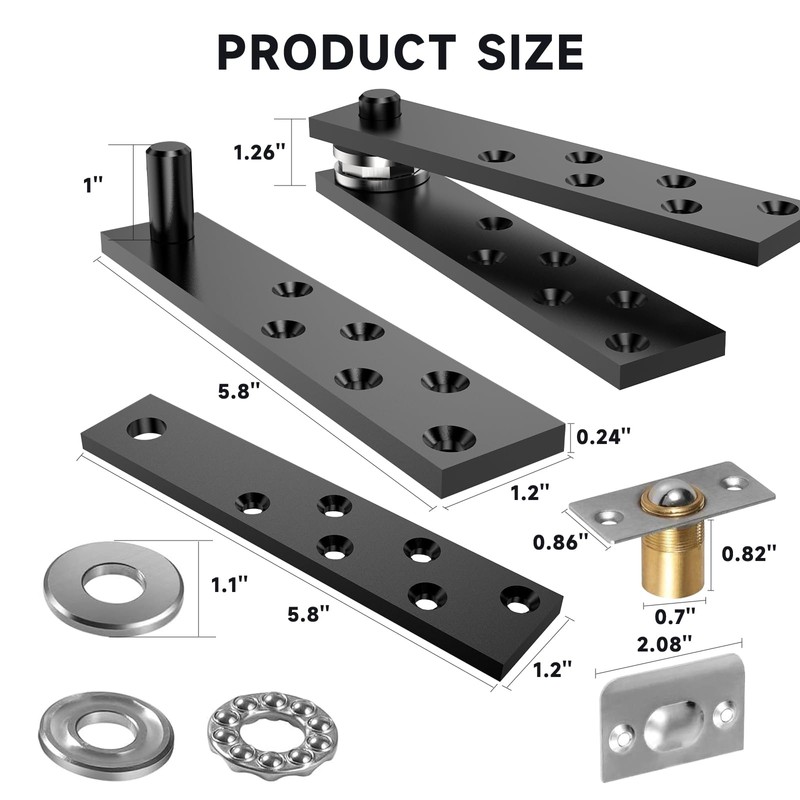 Hidden Door Hinge Pivot Hardware 360 Degree Rotation Murphy Bookcase,