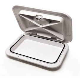 Five Oceans Premier Series Marine Deck Access Hatch with Recessed Handle Locking System, 10-5/8 inches (270mm) x 14-3/4 inches (375mm), Off-White, Heavy-Duty UV-Resistant ABS Plastic, FO-3624