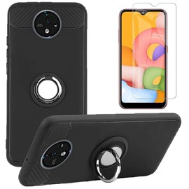 8Wireless Orbic Joy 2 Case and Screen Protector, Rotating Ring [Magnetic Car Mount] TPU Protection Cover Case and Screen Protector for Verizon Orbic Joy 2 4G (Black)