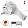 Safety angle plug, extra flat with bracket, plastic, 8 mm