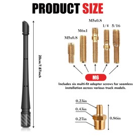 7 Inch Short Antenna for Ford Ford Raptor F150 2009-2025 & Bronco 2021-2025, Rubber Replacement Antenna, F150 Accessories, Enhanced AM/FM Reception & Car Wash Proof (Black)