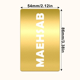 MaehSab 100 tarjetas de visita de aluminio dorado, tarjetas de nombre de metal, 3.4 x 2.1 pulgadas
