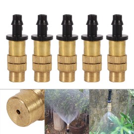 5PCS Boquilla de Pulverización de Nebulización de Latón Conecte 4/7 Mm Capilar Jardín Exterior Atomización Niebla Pulverizadora Boquilla de Agua Para Invernaderos Jardinería Enfriamiento Al Aire Libre
