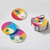 Ceramic Coasters Set of 6 with Holder Absorbent, Non-Slip Drink