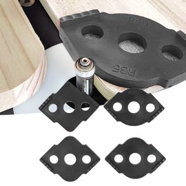 Corner Radius Jig, 4 Piece ABS Easy to Use 8 Specifications Abrasion Resistant Radius Jig Router Template Black