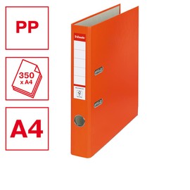 Esselte A4 Lever Arch File, Orange, 52mm Spine, Plastic, Pack of 1, 81171