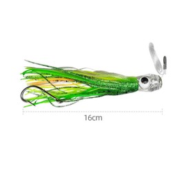 HOUSON Fishing Lure, 16cm Trolling Lure Trolling Lure Octopus Lure for Mahi Marlin Tuna Dolphin Wahoo Shark Deep Sea Fishing Lures Rigged with Leader Hook Squid Skirts 4#