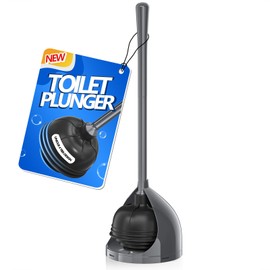 uptronic Toilet Plunger with Holder, Unique Plunger with All-Angle Design, Plungers for Bathroom with Holder, Heavy Duty Toilet Plunger for 5.7-inch Toilet Drain Bathroom Cleaning