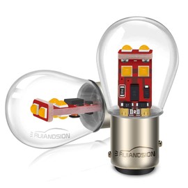 Ruiandsion - 2 focos LED ámbar, de 12 V, 1157, 2057, 7508, BAY15D, de repuesto para luces traseras, de retroceso, direccionales, de coche