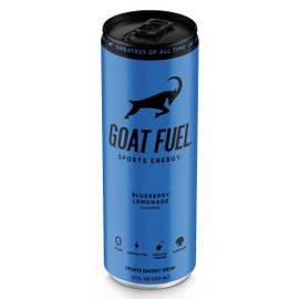 GOAT Fuel® Preworkout Sports Energy Drink - Sugar-Free Pre Workout Healthy Energy Drink - Increase Mental and Physical Performance - with Cordyceps Mushroom, BCAAs and Electrolytes 12 Pack Blueberry Lemonade