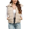 Nitzana Women's Puffer Vest Detachable Hooded Stand Collar Puffy Quilted