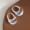 GretWal Antique Silver Huggie Hoop Earrings for Women Glitter Clear