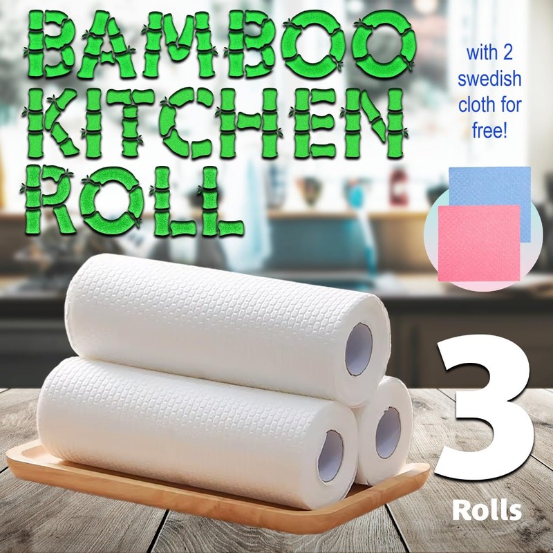 Reusable Bamboo Kitchen Rolls – Washable & Eco-Friendly Dish Cloths