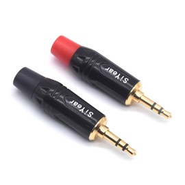 SiYear 3-Pole 3.5mm Stereo Headphone Jack Male Plug Repair Replacement Solder Adapter, 3.5mm (1/8inch) Solder Type DIY Audio Cable Connector(2PACK)