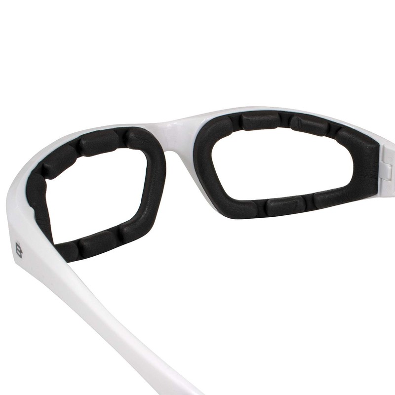 CAHHCA Motorcycle Riding Glasses Clear Lenses with Foam Padding, White
