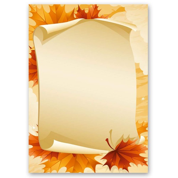 20 Sheets Letter Paper Seasons Autumn Leaves DIN A4 Format