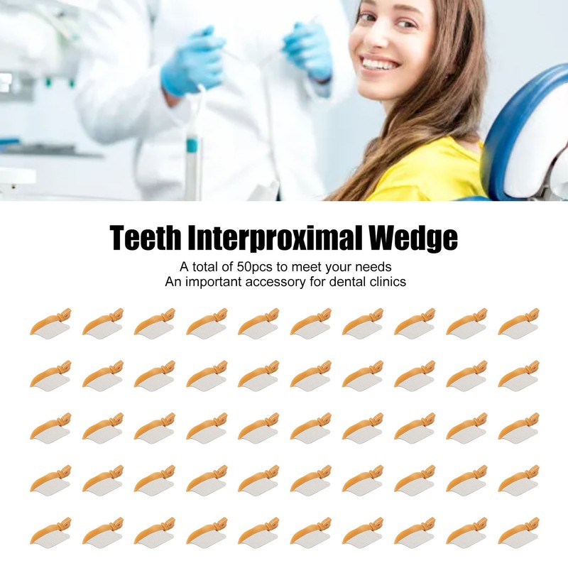50pcs Teeth Interproximal Wedge Stainless Steel Heat Resistant Dental Matrix