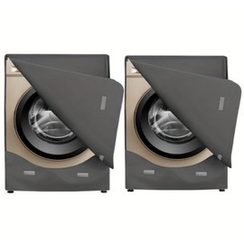 Ericlin 2-Pack Washer and Dryer Covers: Waterproof and Dustproof. Features a zipper design for easy use. Fits most front-loading machines. (Gray)