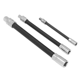 Ausla Flexible Extension, 3-Piece Flexible Shaft Bit 1/2 Inch, 1/4 Inch, 3/8 Inch Elastic Joint Headrest, Spring Steel Socket Wrench Extension
