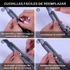 Cortador de Cajas Retráctil de Acero Inoxidable, Cuchillo Multiusos, Cuchillo
