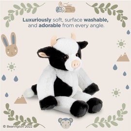 Bearington Cowlin The Cow Plush Toy: 15” Tall Friendly Stuffed Farm Animal, Black and White with Velour Fur and Soft Horns; Surface Washable; Great Gift for Boys, Girls, and Animal Lovers of All Ages