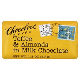 Chocolove, Bar Milk Chocolate Toffee Almonds Mini, 1.3 Ounce